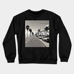 california beach street usa grey filter retro Crewneck Sweatshirt
